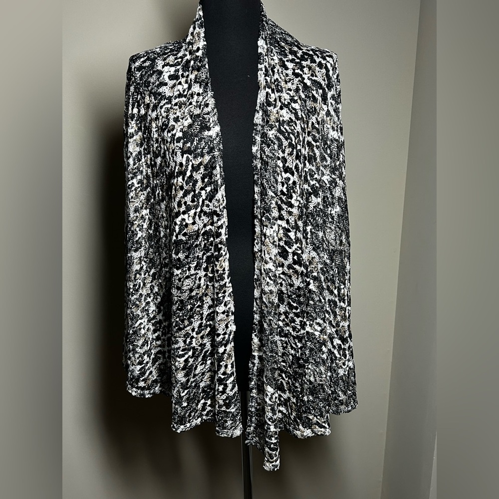 Ruby Rd. Monochrome Open-Front Cardigan